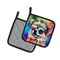Edge Collections - 7.5" x 7.5" - Multicolor - Pomeranian Pot Holders - 1 Pair